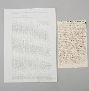LETTER / MANUSCRIPTS, 7 st, members of the family von Fersen.
