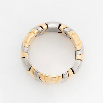 A Bulgari 18K gold and steel ring.