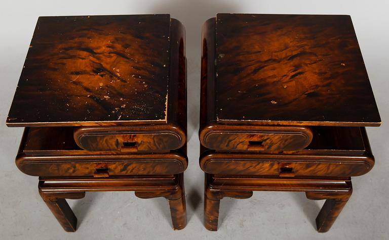 SÄNGBORD, 1 par, art déco, 1930-tal.