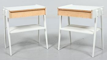 SÄNGBORD, ett par, AB Carlströms & CO Möbelfabrik, 1950/60-tal.