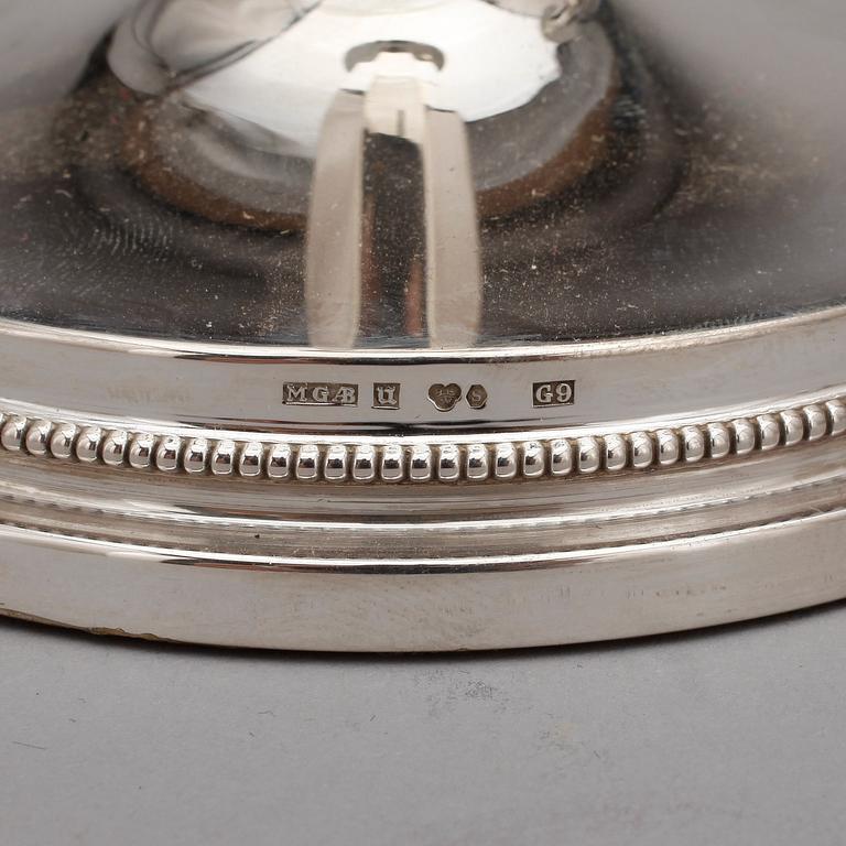 LJUSSTAKAR, ett par, silver, KG Markströms, Uppsala, 1957.