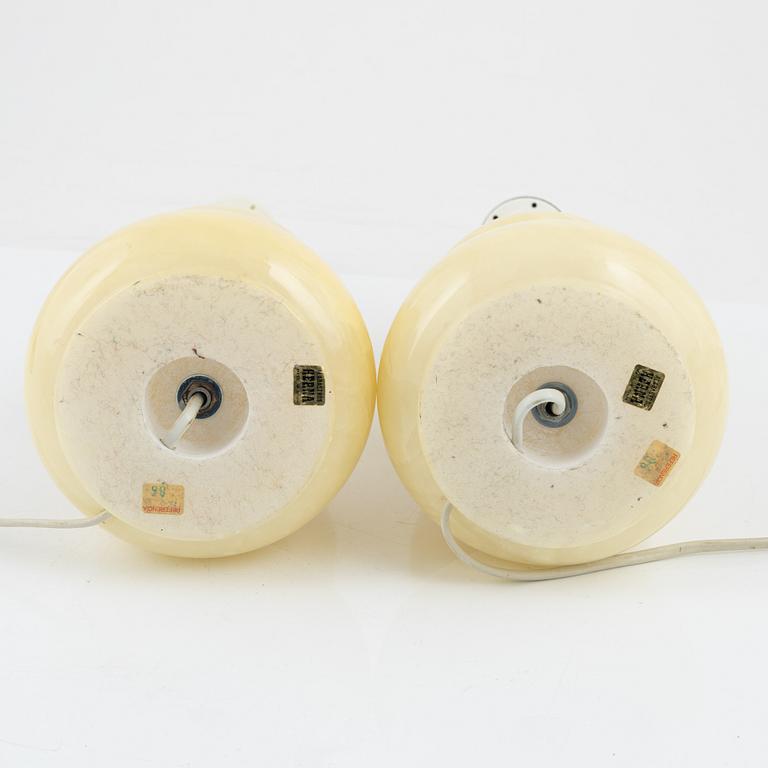 A pair of alabaster table lights, Herna, Spain, 1970's.