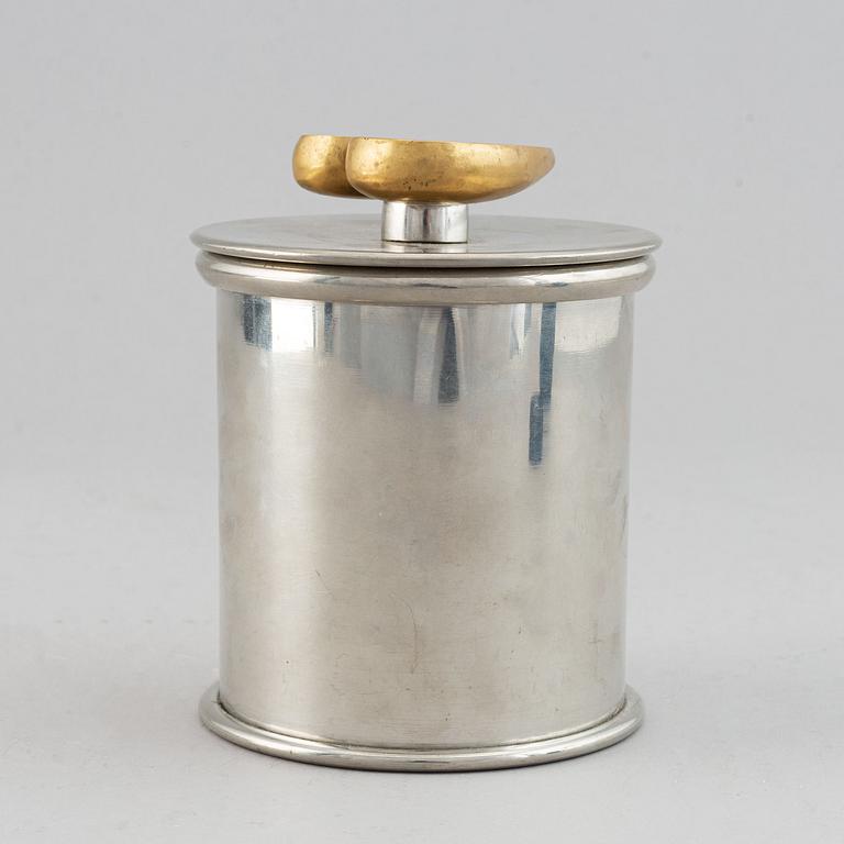 Estrid Ericson, a pewter and brass jar with cover by Svenskt Tenn, Stockholm 1993.