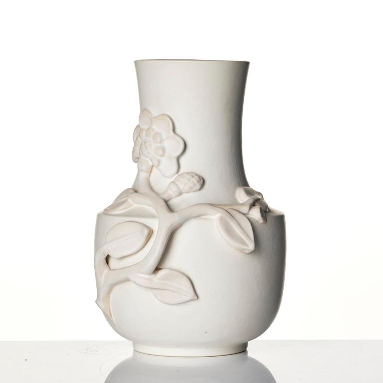 Wilhelm Kåge, vaser, två stycken, "Carrara", keramik, Gustavsberg, 1930-40-tal.