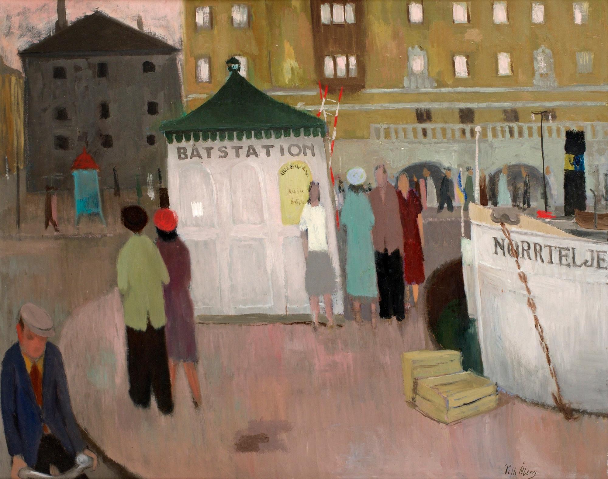 Pelle Åberg, Båtstationen vid Nybroviken.