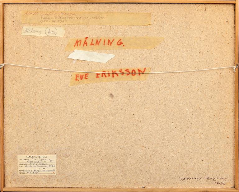 Eve Eriksson, oil on panel, signed and dated 72.