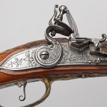 Flintlåsstudsare, signerad Caspar Lotz, Teinitz (Prag omkring år 1800).