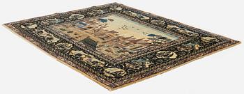 An antique Keshan 'Dabir' rug, Central Persia, c. 128 x 109 cm.