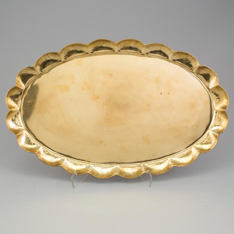 LARS HOLMSTRÖM, bricka, mässing, Arvika Konstsmide, 1900-talets mitt.