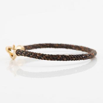Ole Lynggaard bracelet 18K gold and textile/rope "Life".