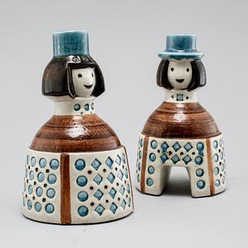 BRITT-LOUISE SUNDELL, a pair of candlesticks, Gustavsberg, fromthe latter half of the 20th century.