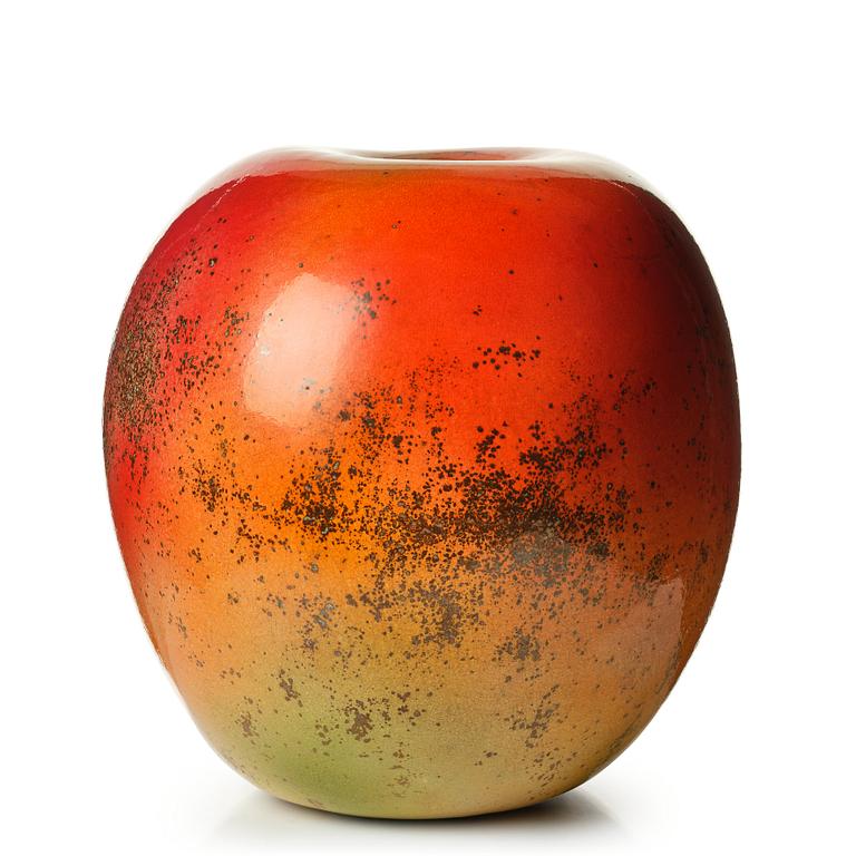 Hans Hedberg, a large faience sculpture of an apple, Biot, France.