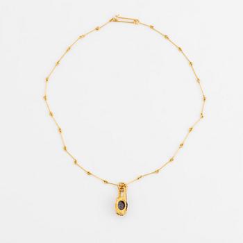 Björn Weckström, hängsmycke med kedja, "Renklockan" 14K guld med ametist, Lapponia 1974 och 1975.