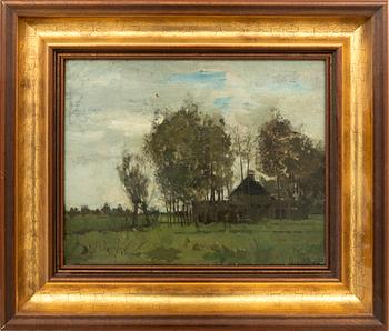 Edvard van der Meer, Forest Glade with House.