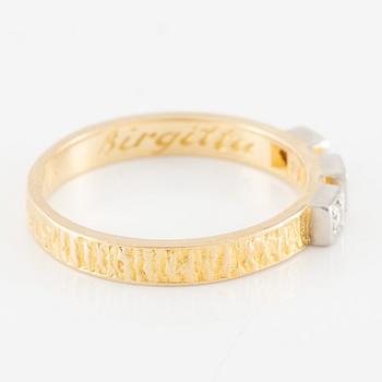 Björn Weckström ring, "Timanttikihla", 18K guld med briljantslipade diamanter, Lapponia 1973.