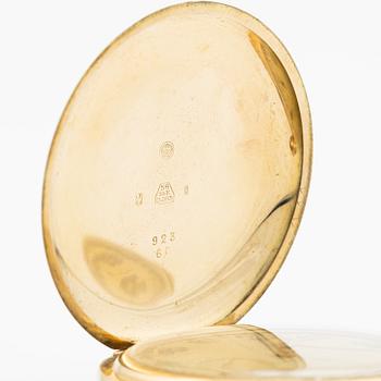 Pocket watch, 14K gold, hunter, 51.5 mm.