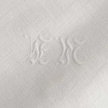 Duk samt servetter, linnedamast, 1800-tal.