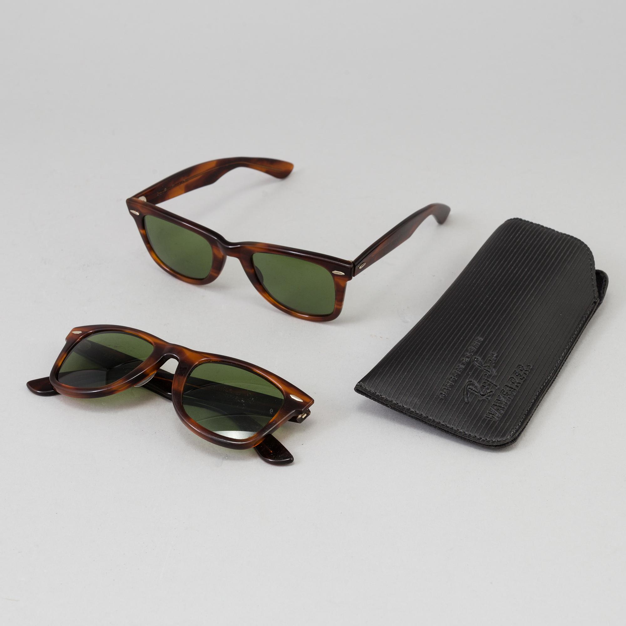 Two pairs of Wayfarer 40 Years Special Edition sunglasses, RayBan, USA.