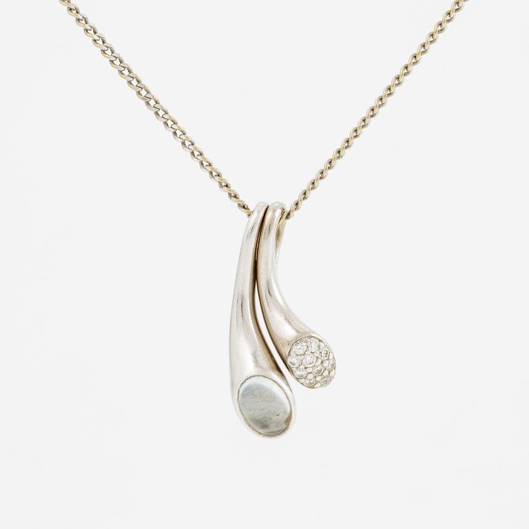 Georg Jensen two pendants with a chain in 18K white gold  "Carnival".