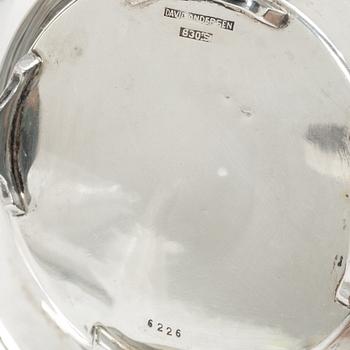 Bowl and cigarette case, silver, with accompanying nickel silver jug.