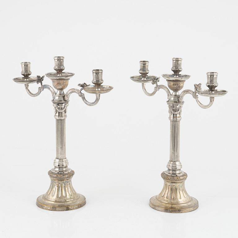 A pair of silverplated candelabra, "Väsby" of the IKEA 18th Century series, late 20th century.