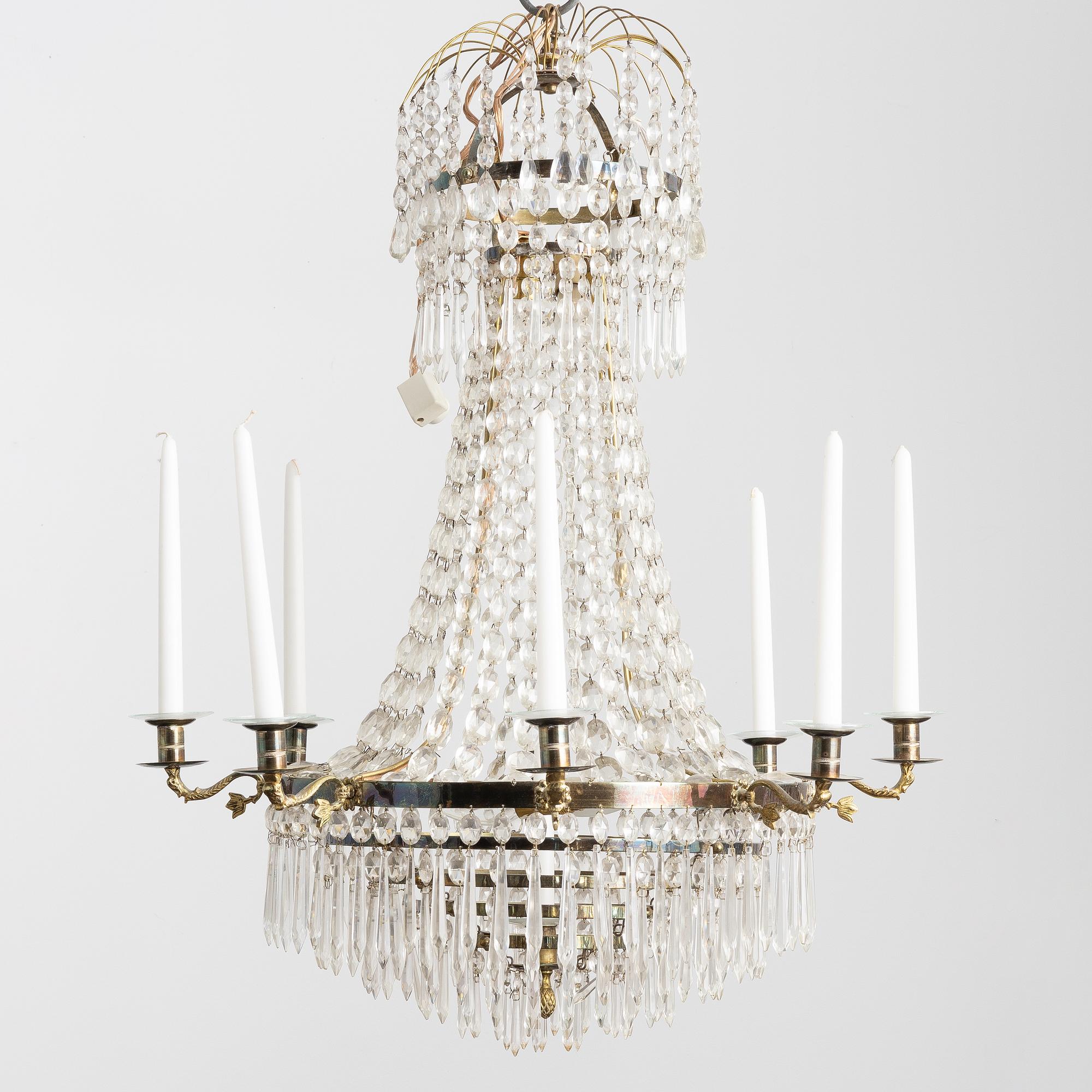 Chandelier, Empire style, circa 1900.