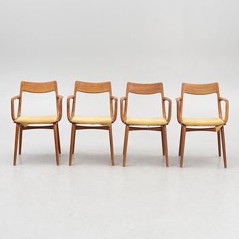Alfred Christiansen, stolar, 4 st, "Boomerang/370", Slagelse möbelverk, Danmark, 1960-tal.