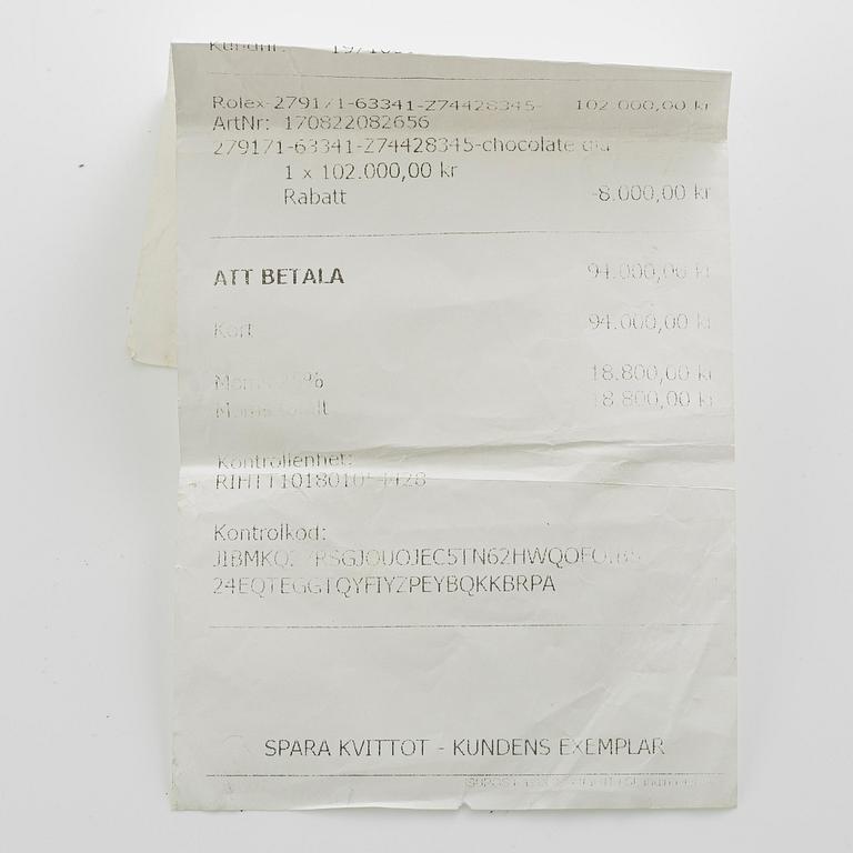 Rolex, Lady-Datejust, "Chocolate Diamond Dial", ca 2017.