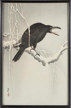 KOSON OHARA, a woodprint in colors. Signed.