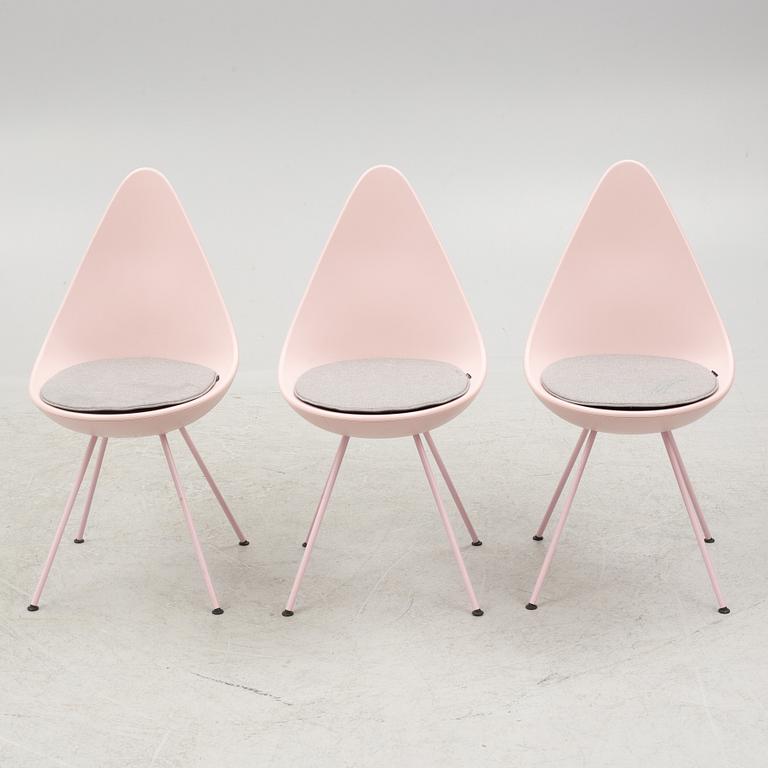 Arne Jacobsen, chairs, 6 pcs, "Drop chair", Fritz Hansen, Denmark, 2020.