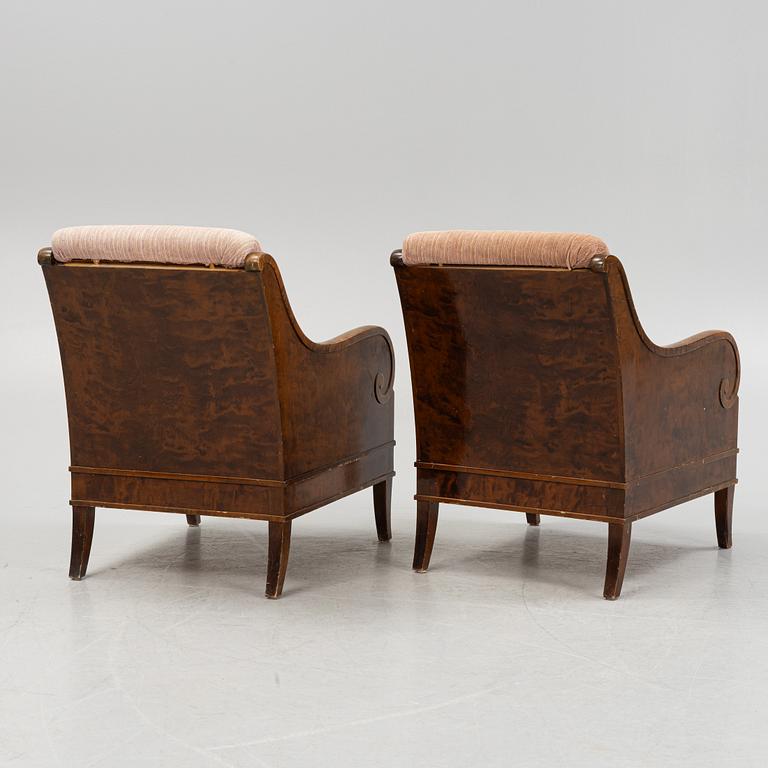 A pair of armchairs, 1920's-30's.