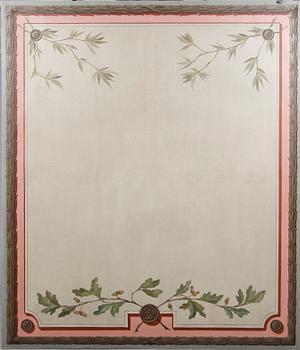 VÄGGFÄLT, 2 st, olja på duk, 1900-talets mitt.