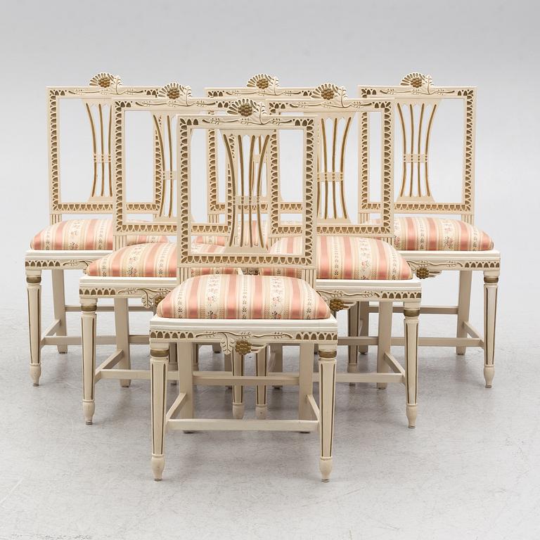 Chairs, 6 pcs, Lindome, early 19th century.