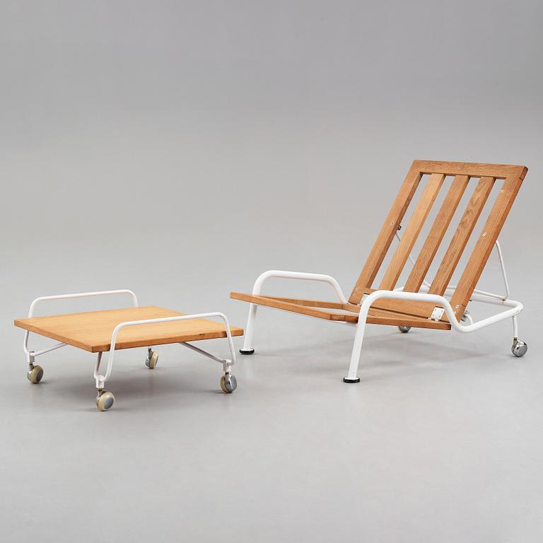 HANS J WEGNER,  fåtölj, med fotpall, "GE 440", utställningsexemplar för Getama, Danmark 1968-69.