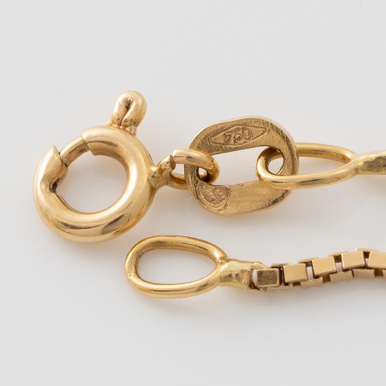 Pendant, 18K gold with rock crystal, chain Balestra 18K gold.