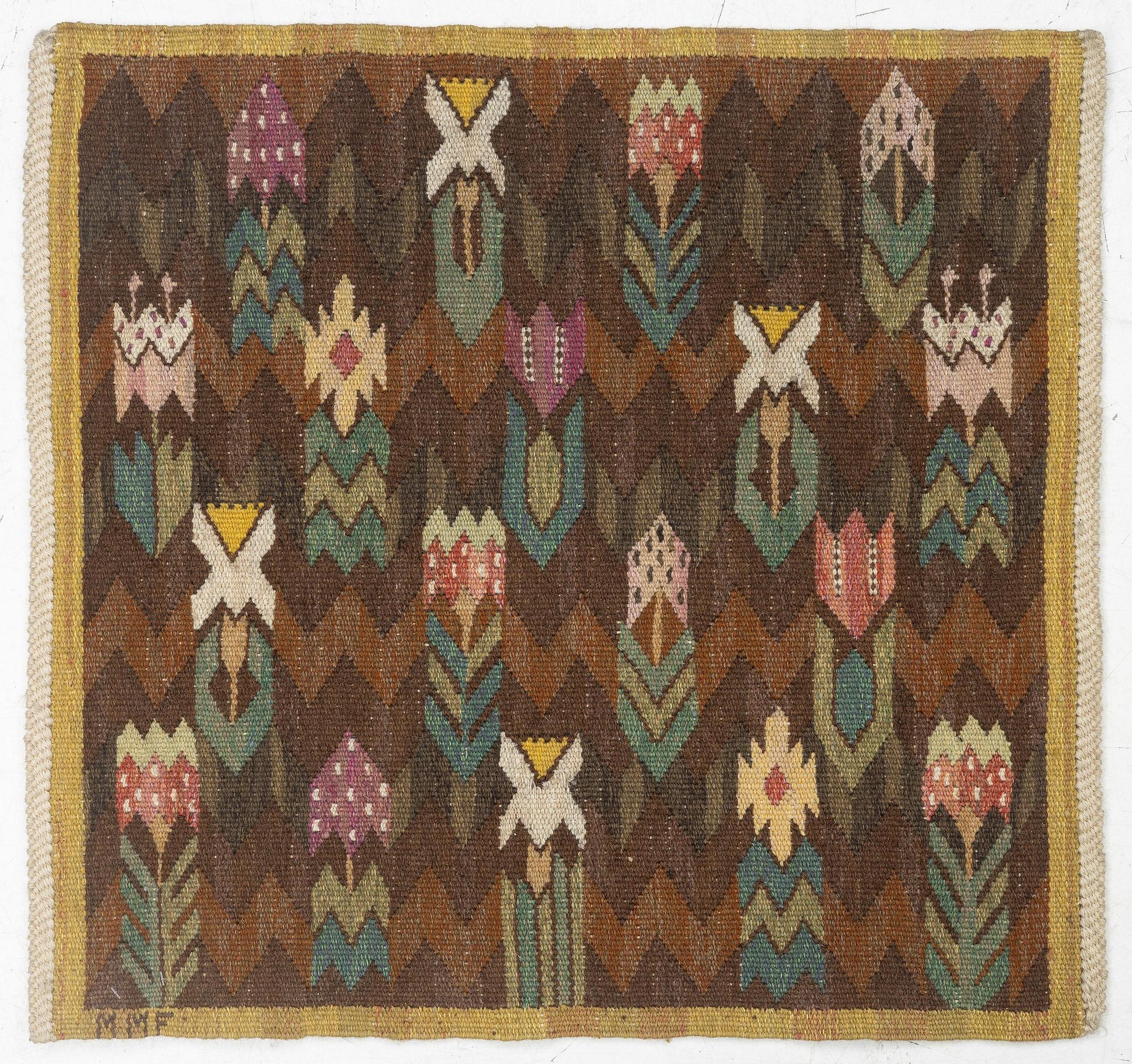Märta Måås-Fjetterström, a textile, 'Täppan', tapestry weave, c. 66 x 68 cm, signed AB MMF.