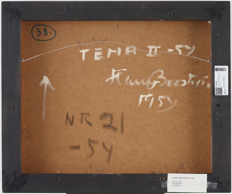 HARRY BOOSTRÖM, Oil on panel, signed and dated 1954 verso.