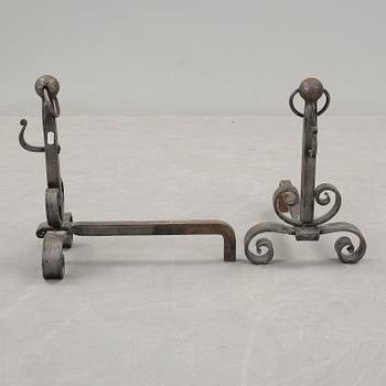 ELDHUNDAR, ett par, smide, barockstil, sent 1800-tal.