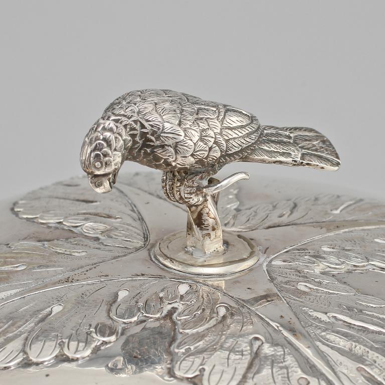 SOCKERSKÅL, silver och nysilver, senempire, 1800-talets första hälft.