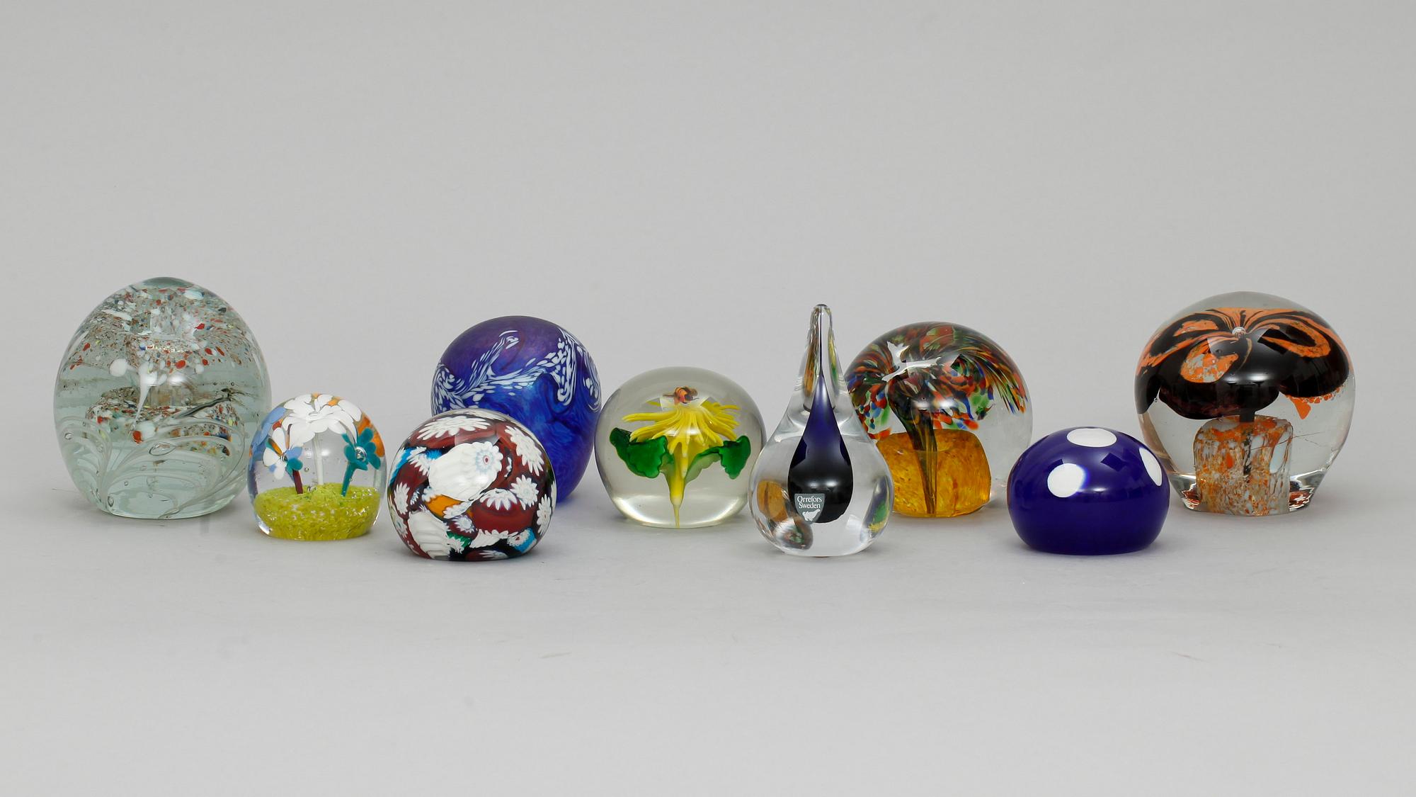 BREVPRESSAR, 9 st, glas, 1900-tal.