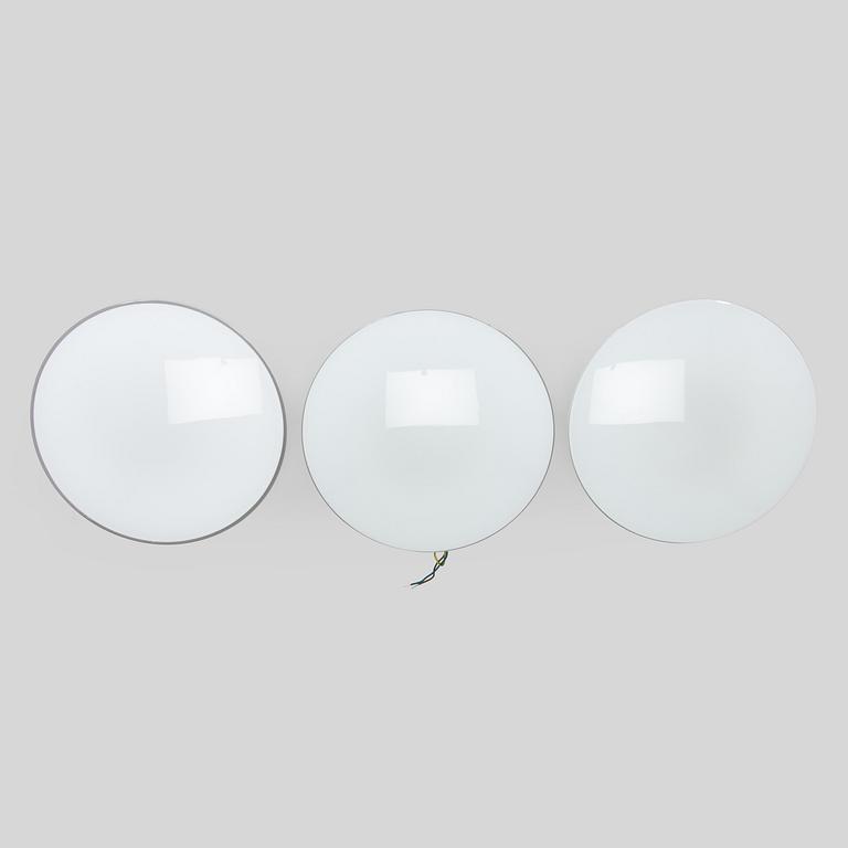 Arne Jacobsen, set of three ceiling lamps/wall lamps, "AJ-Eklipta", Louis Poulsen, Denmark.
