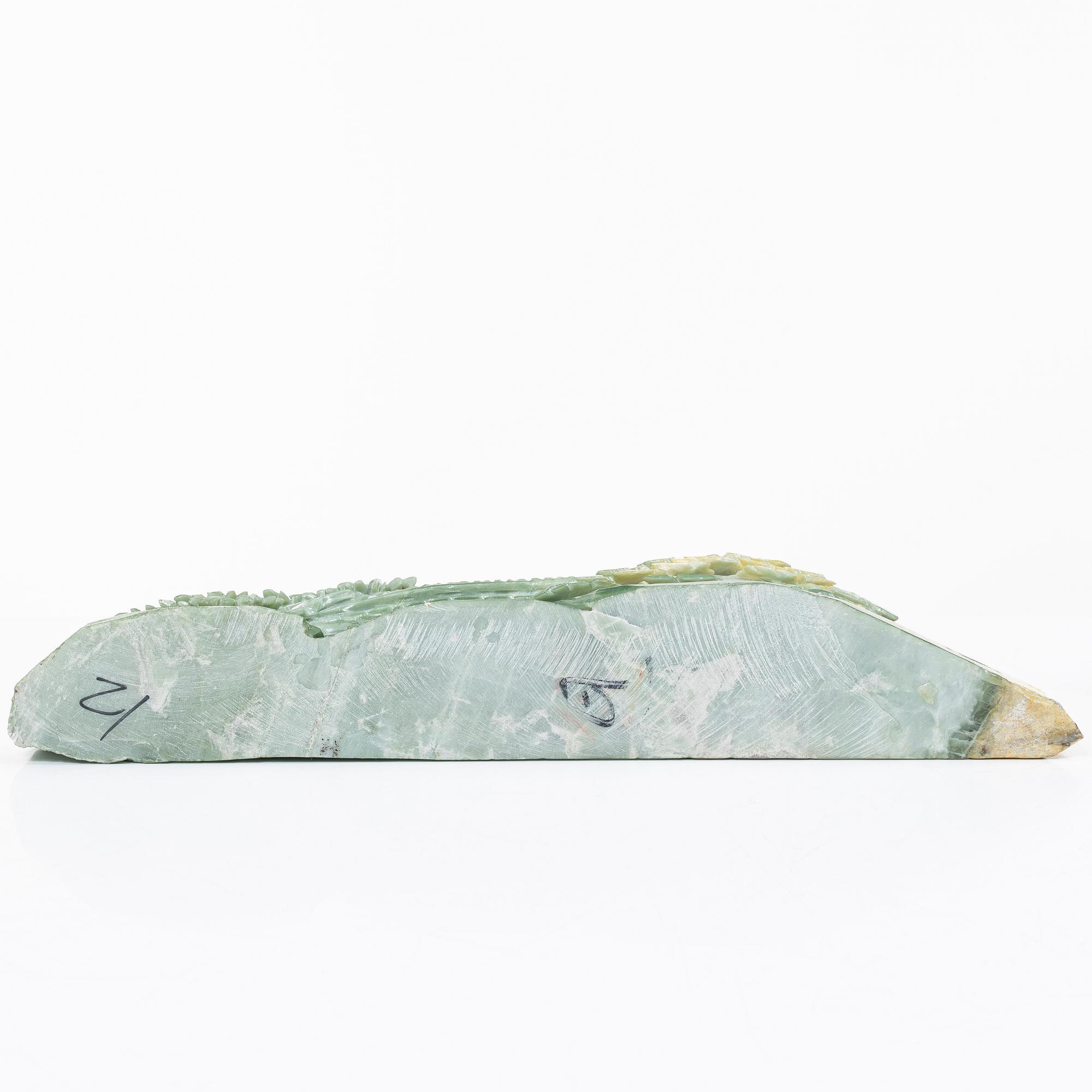 A serpentine jade csulptural carving, China, modern manufacturing.