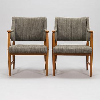 Olof Ottelin, four 1950's 'Othello' armchairs for Oy Stockmann Ab, Keravan puusepäntehdas. Finland.