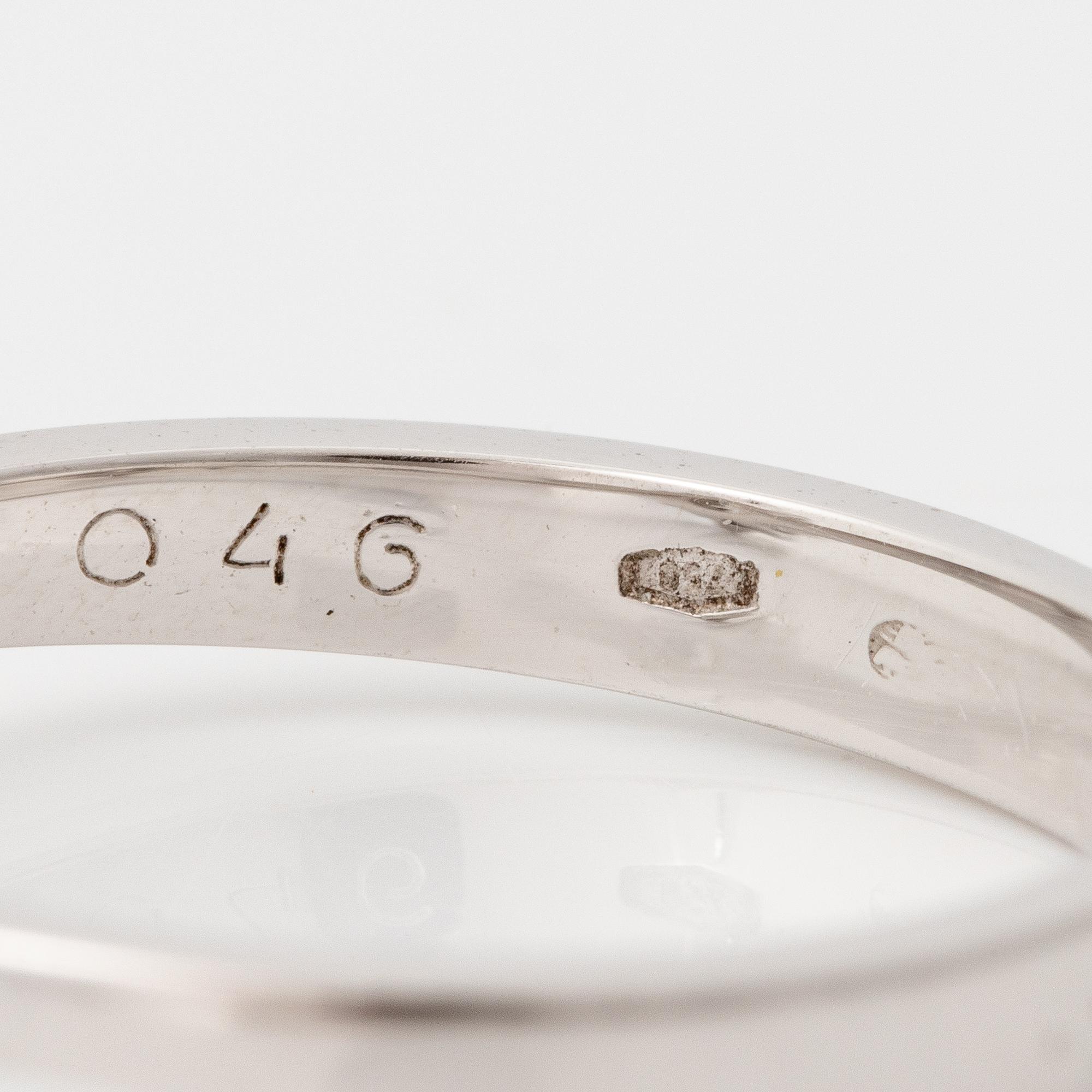 Ring, 18K white gold set with a brilliant-cut diamond, 0.46 ct according to engraving.