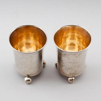 BÄGARE, 2 st, silver, Göteborg 1892. Vikt ca 117 gram.