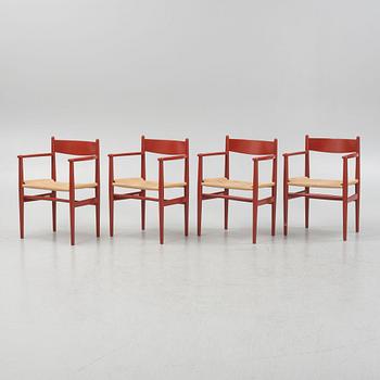 A set of four "CH37" armchairs by Hans J Wegner for Carl Hansen & Søn, Denmark.