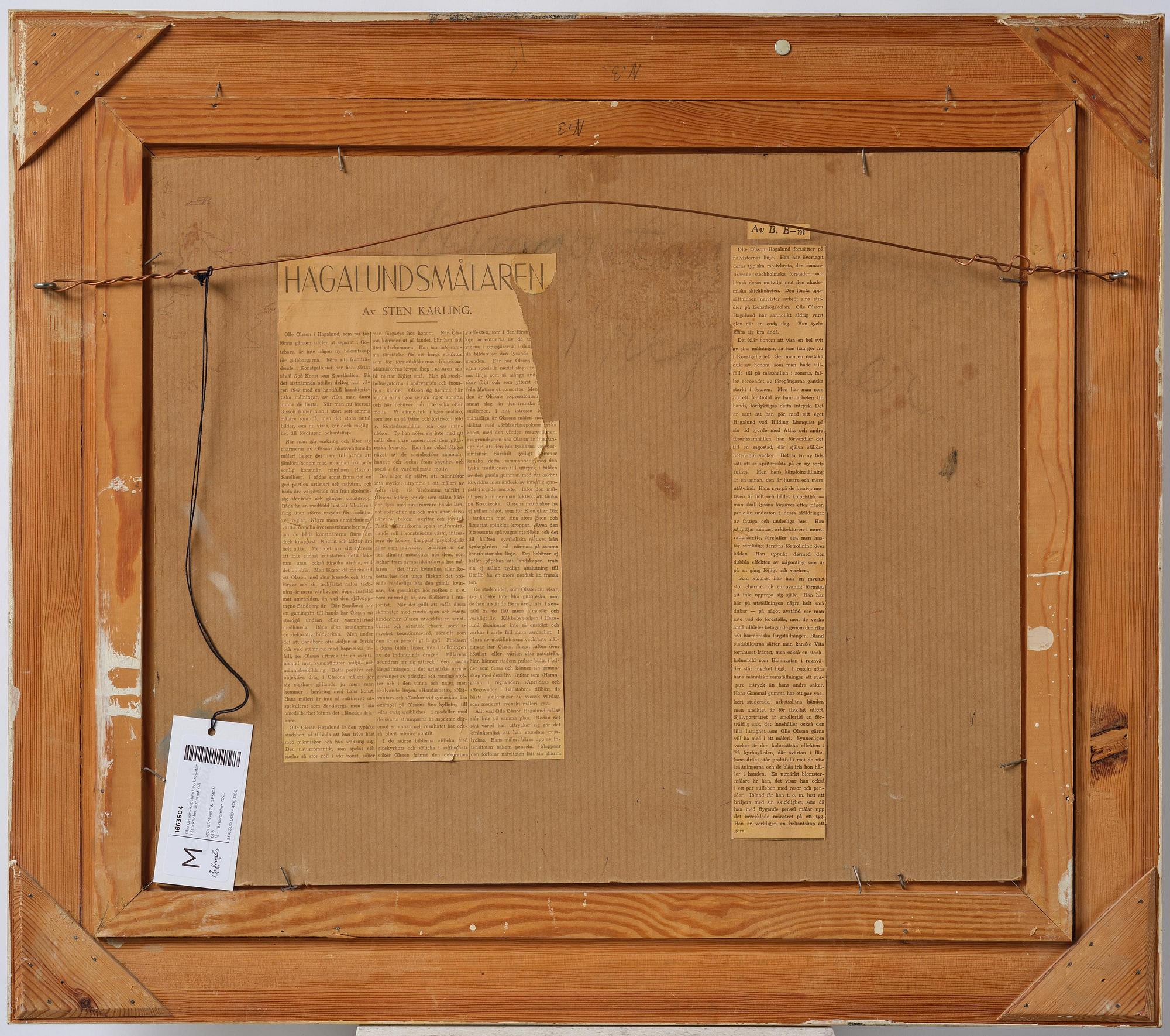 Olle Olsson-Hagalund, "Hamngatan i regnväder".