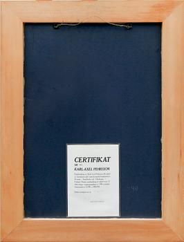 KARL AXEL PEHRSON, tryck på emalj, enl certifikat nr 40/298.