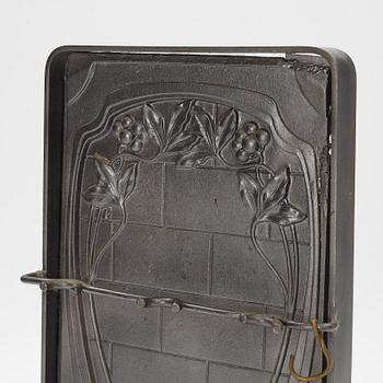 Three fire utensils with stand, Jugend, 20th century.