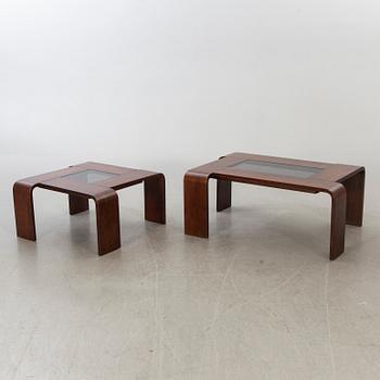 Possibly two Percival Lafer, Brazilian 1970/80:s sofa tables.